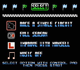 Nigel Mansell's World Championship Racing screenshot 5 for NES